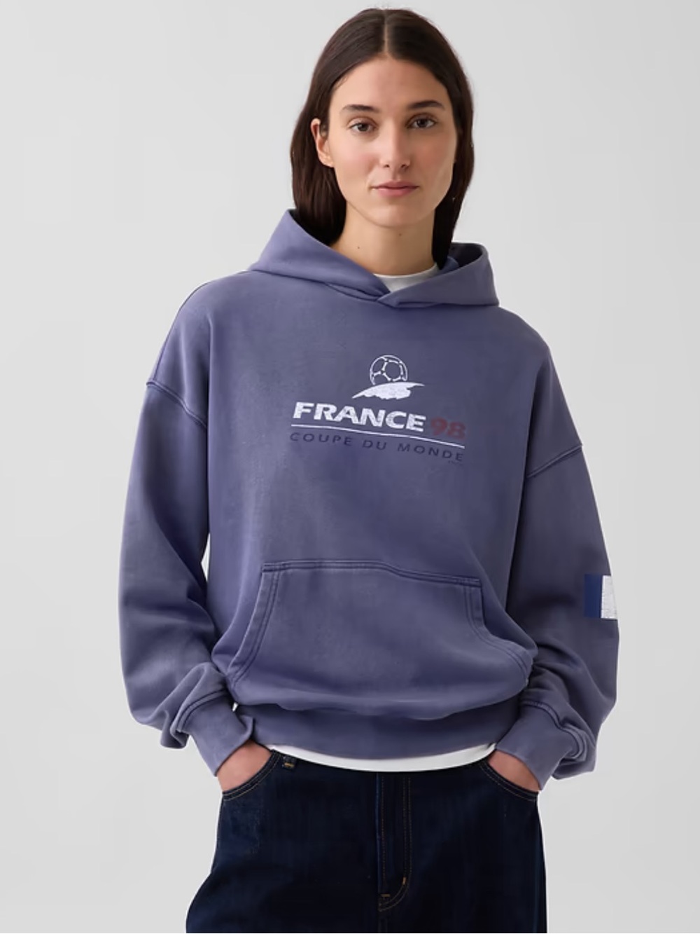 New! GAP ⚽️🥅🇫🇷France 98 Graphic Oversized Hoodie UNISEX size M - Picture 3 of 7